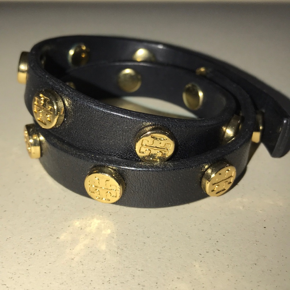 Tory Burch leather double wrap bracelet